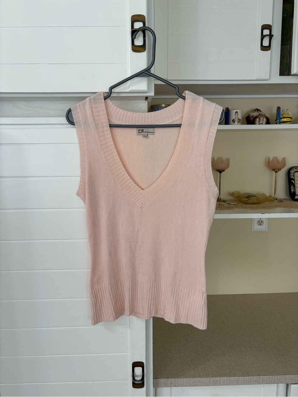 Y2K Light Pink Knit Sweater Vest